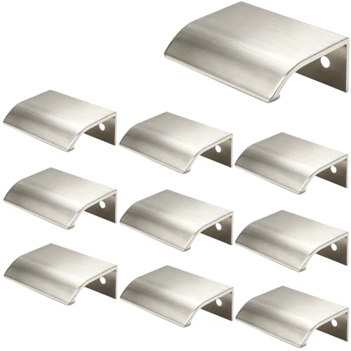 LC LICTOP Nickel Curved Edge Pulls, 1.97 Inch, 1.26 Inch Spacing, 10Pcs