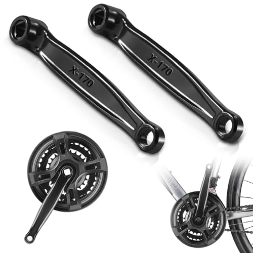 SXTDKMJ 2 Stück Fahrrad Kurbel, Fahrrad Kurbelarm 170mm Crank Kurbelverkürzung Fahrradkurbel Kurbelarm für Rennräder City Bike Mountainbikes Rennrad