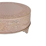 Tableclothsfactory ROSE GOLD Round Embossed Metal Cake Plateau Stand Riser Wedding Dessert Display...