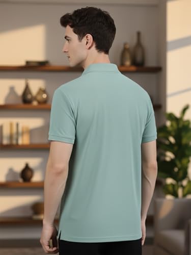 Image of Lux Cozi Men's Cotton Blend Polo T-Shirt with Chest Pocket | Collar T-Shirts for Men | Half Sleeves | Plain - Regular Fit (Pack of 2)