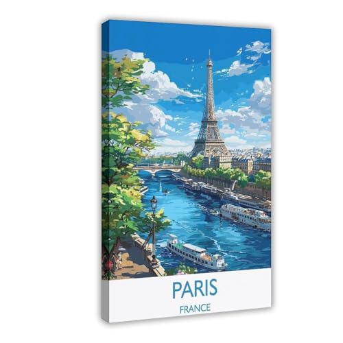 Poster de voyage de Paris pour raviver la décoration murale d'un salon moderne
