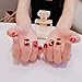 Produktbild Falsche Nägel 24Pcs Red Exquisite Moon Butterfly Dekoration Shiny Square Fake Nagel Mit Kleber Acryl Full Cover Drücken Sie auf Nägel kurz