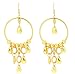 Produktbild Lange runde Ohrhänger gold farbig mit goldenen steinen - Modeschmuck
