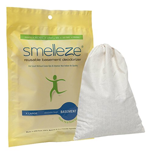 SMELLEZE Reusable Basement Odor Removal Deodorizer Pouch: Rids Funky Smell Without Fragrance in 150 Sq. Ft.