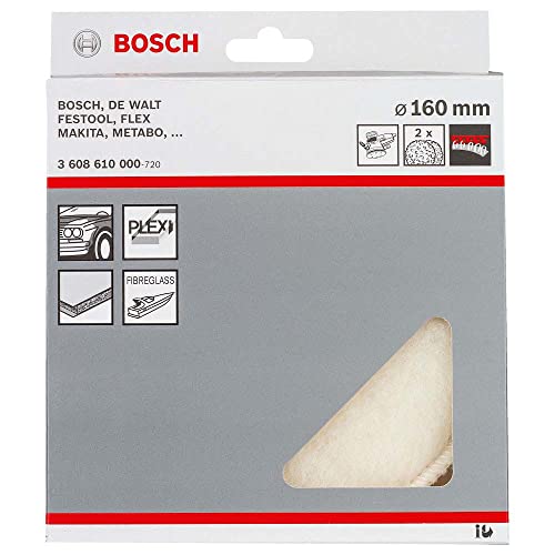 Bosch Accessories Bosch Professional Lammwollhauben für Exzenterschleifer (2 Stück, Ø 160 mm)
