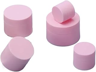 10 tarros de crema vacíos coloridos para cosméticos, redondos, de plástico, recargables, para crema facial, herramienta de viaje (rosa, PP_15G)