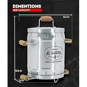   EL-BARRIL-3lbs-Smoker-Grill-Combo-Stainless-Steel-Barrel-Charcoal-Smoker--Smoke-or-Grill-Portable-Outdoor-Smoker-with-Grilling-Accessories