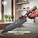 DALSTRONG Chef Knife - 8 inch - Valhalla Series - Ravenstone Black Blade Titanium Coated - Premium 9CR18MOV HC Steel - Resin & Wood Handle - Razor Sharp - Kitchen Cooking Chef's Knife - Leather Sheath