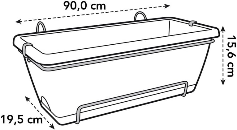 Elho Barcelona Trough 90cm Anthracite Planters