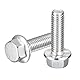 QUARKZMAN 10 Stück 3/8-16 x 1-1/4 Sechskantschrauben mit Flanschkopf, 304 Edelstahl Sechskantschrauben, Sechskant Antriebsschrauben 5.8 Klasse für Maschinenindustrie Haushaltsgeräte, Silber