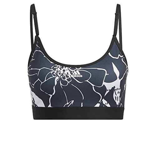 adidas Womens Training Light Support Flower Bra, Dash Grey/Black/Print, (X-Large) A/C