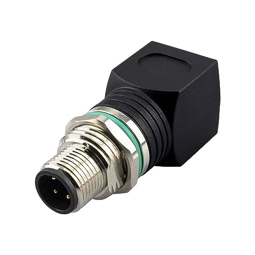 Lonlonty RJ45 to M12 4-Pin Industrial Ethernet Adapter, IP68 Waterproof, Shielded, 10Gb/s Transmission Rate, Compatible with Cat6/Cat5 Networks