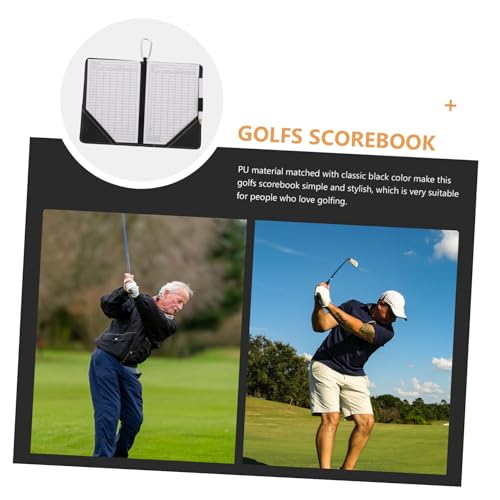 Libro de puntuación de golf PU negro con protector resistente PRETYZOOM para tarjetas 7