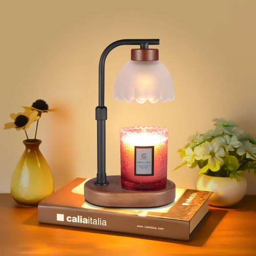 Candle Warmer Lamp,Wax Melt Warmer Compatible with Yankee Large Candle Jar Lamp Dimmable Candle Melter for Scented Candles Top-Down Candle Melting Home Decor Girls for Moms