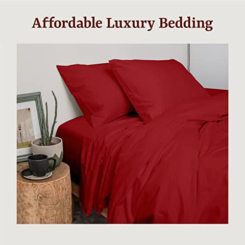 Peru Pima Cotton Breathable/Envelope Case | 415 Thread Count | Solid 2 Pillow Case Set (2 Pillow Covers) - Standard Pillowcase Set, Burgundy #TOP5