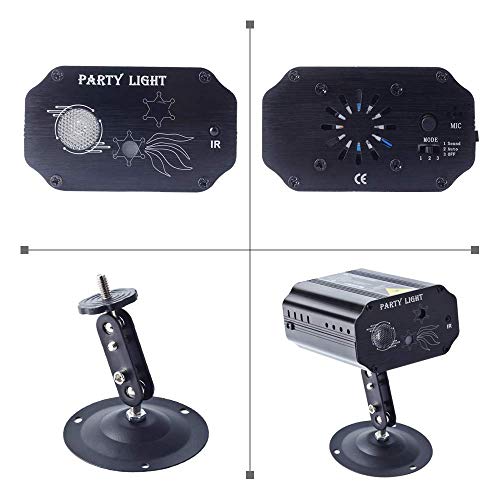 Party Lights, RGB 3 Lens Remote Party Laser Light Sound Activated dj Lights DJ Disco Stage Laser Light LED Projector for Christmas Halloween Decorations Present Birthday Gathering Wedding KTV Bar