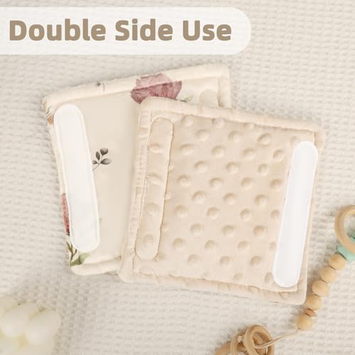 Image of SWESEN Baby Car Seat Strap Covers, Soft Car Seat Strap Shoulder Pads for Baby Girls, Double-Sided Use carseat Straps Covers for Stroller, Car Seats, Pushchair, Florals