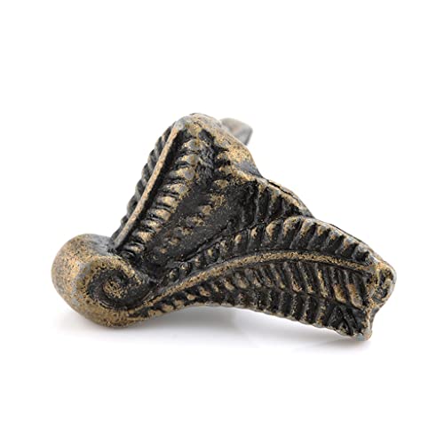 Protector de piernas de bronce para joyero antiguo JFDBGU y cantoneras de madera 5