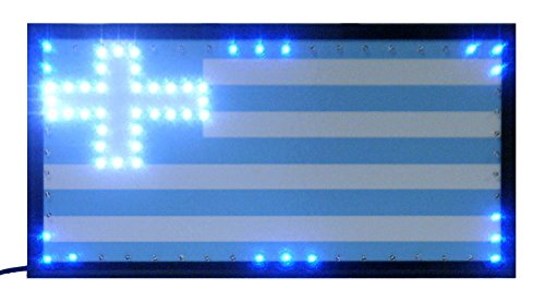 Preisvergleich Produktbild LED Leuchtreklame / Reklame Schild "GRIECHENLAND" Flagge / Fahne - animiert