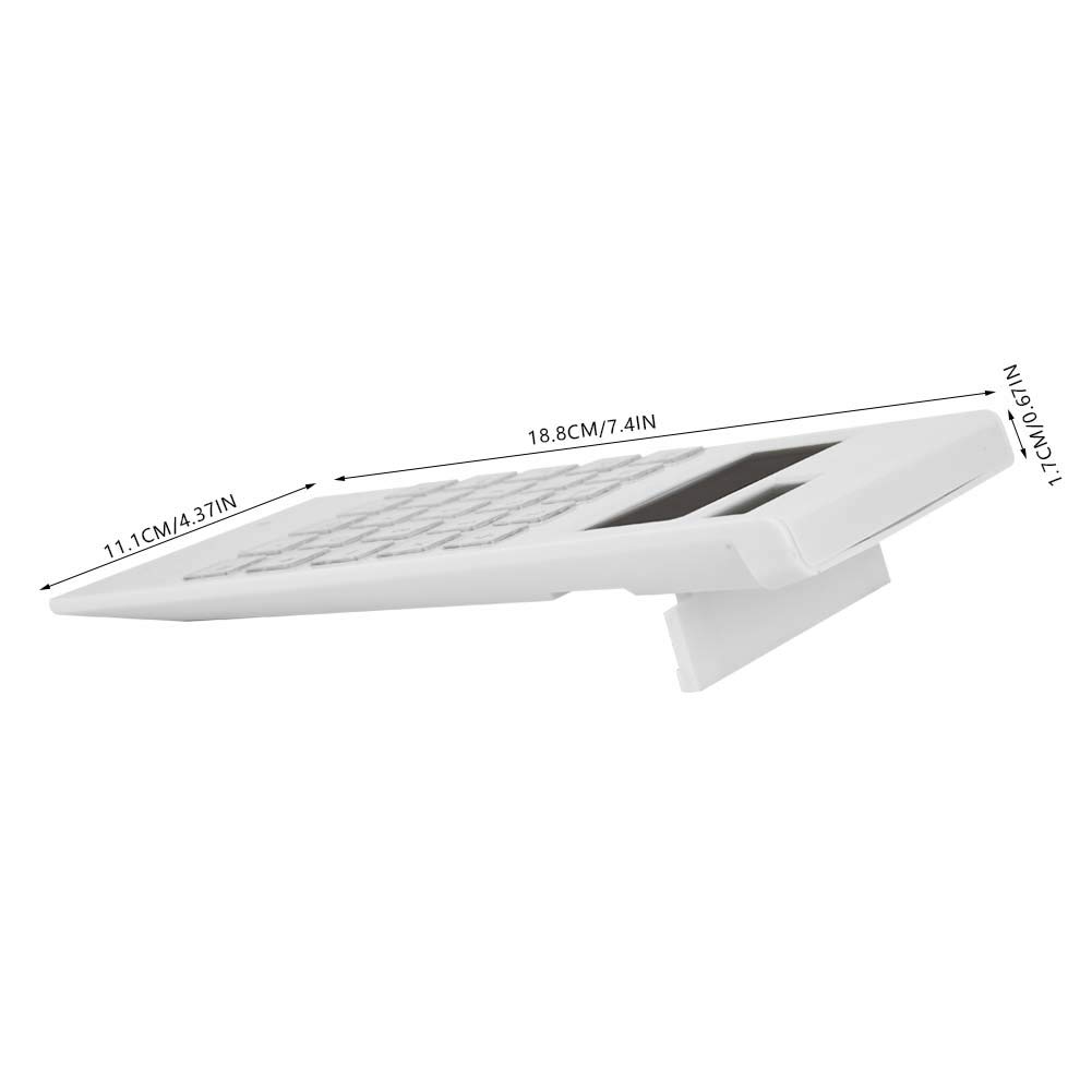 Calculator, Student Scientific Desktop Solar and Battery Dual Powered White Calculator with Crystal Button