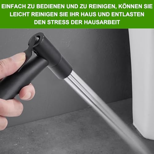 Bidet Handbrause Edelstahl Sprühkopf WC Duschkopf Toilette Shattaf für Dusche Badezimmer Hygiene Toilettenpapier Windelreinigung (nur Sprühkopf) (Schwarz) – Bild 5