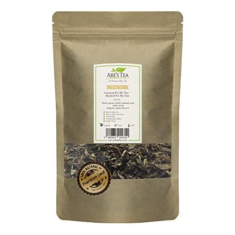 Abe's Tea | White Tea | Premium Whole Loose Leaf Tea | Smoked Pai Mu Tan | Flavour: Slightly Smoky | 80 Gram | Natural Antioxidant | Rare and Unique Tea | 100% Natural Leaves from China Cover