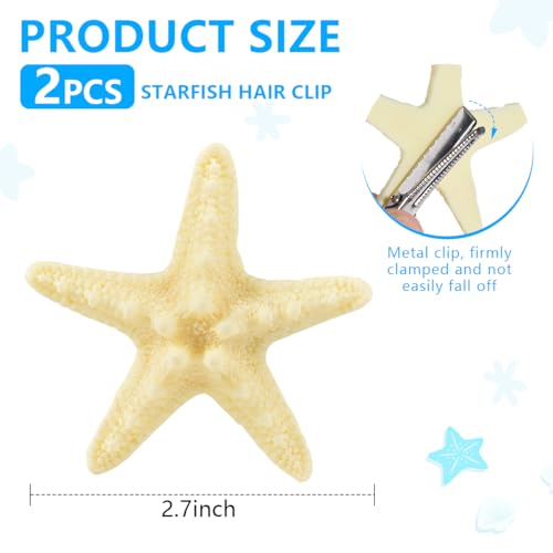 Set de 2 pinzas con diseño de estrella de mar miniatura 2
