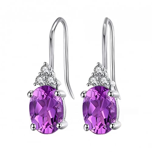 Boucles saphir violet créé et argent 925, l'éclat du bijou de créateur
