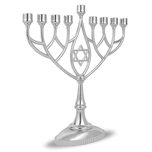 image for Zion Judaica Ltd Traditional Classic Geometric Hanukkah Menorah 9