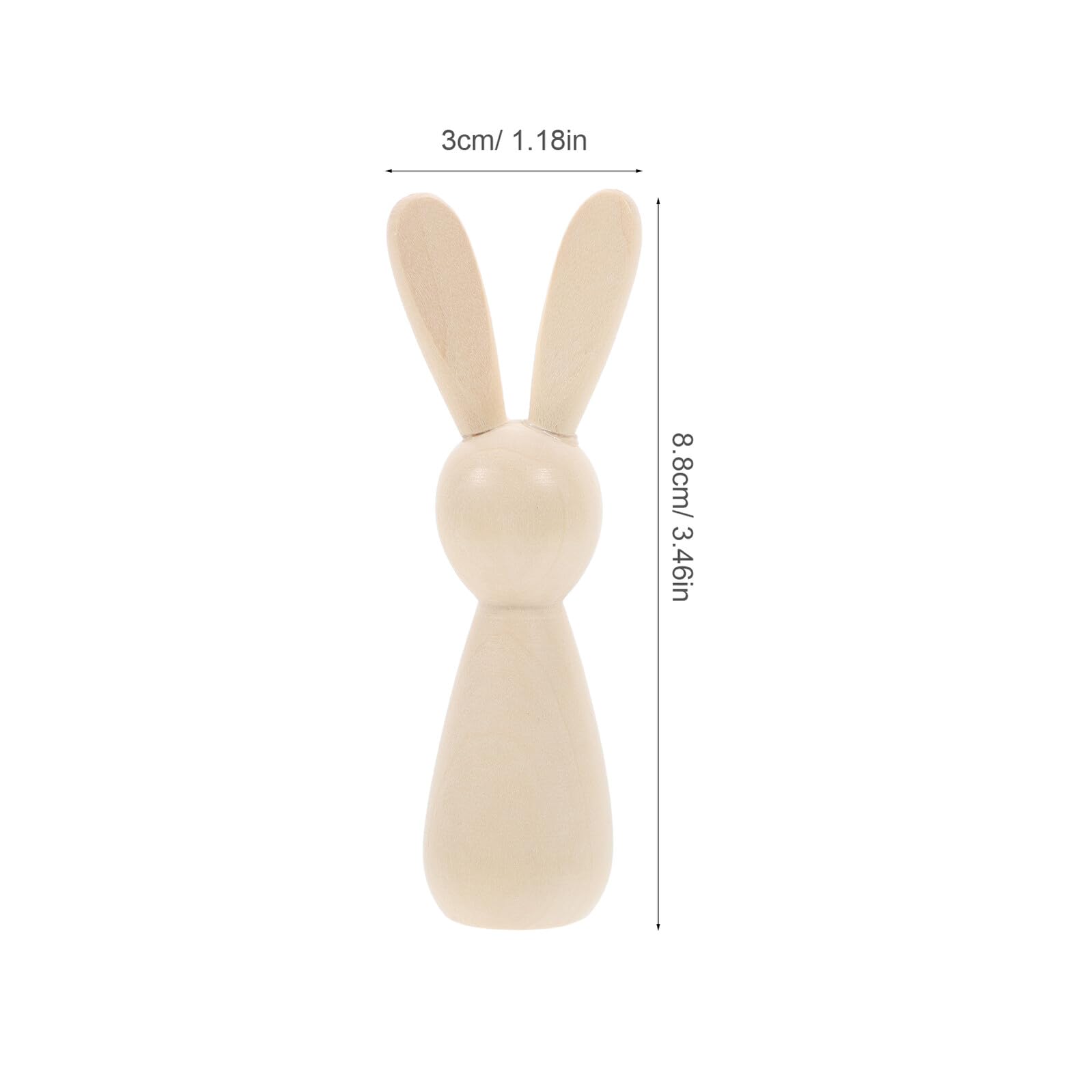 Veemoon 6 Piezas Muñecos de Madera Conejo sin Pintar para DIY Figuras de Clavija de Madera Natural Juguetes Creativos para Pintar y Decorar Hogar