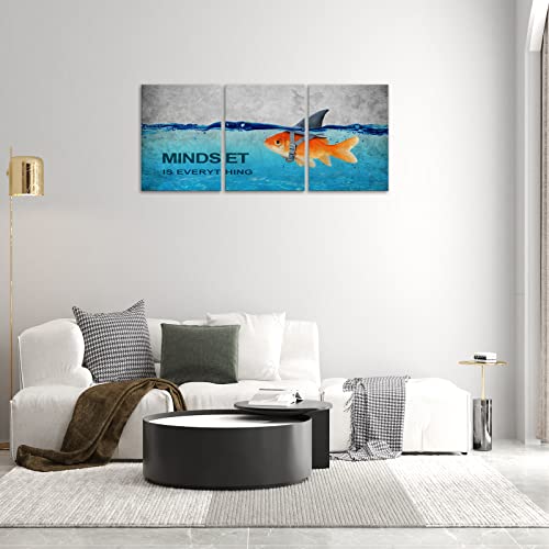 Bwspace Mindset Is Everything Wall Art Office Decor Motivational Wall Art Canvas Prints Entrepreneur Bundle Set 3 Pieces Inspirational Grind Hustle Success Execution(36" W X 16" H, Mie) #TOP3