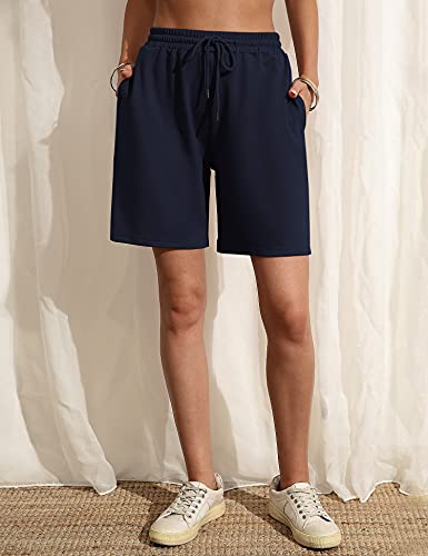 Image of Quenteen Women's Casual Summer Sweat Shorts Athletic Gym Shorts Loose Hiking Running Jogger Shorts with Pockets
