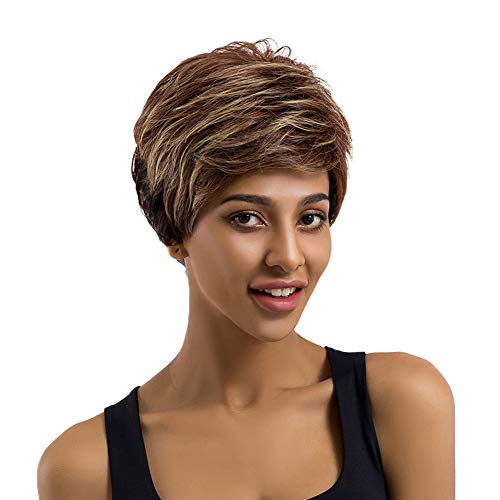 Charmante perruque de cheveux humains pour femmes, cheveux courts avec racines, confort moelleux de la nature magique, vrais cheveux humains,01 Cover