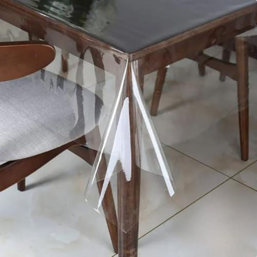 Plástico Pvc Cristal Vinil 0.40mm Toalha de Mesa Transparente Impermeável - Vários Tamanhos(50cm x 1