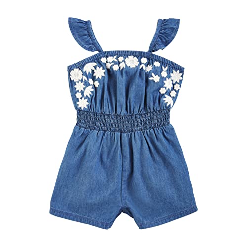Mud Pie baby-girls Kids Denim Romper