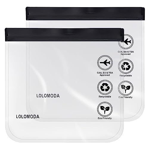2X Bolsa Líquidos Avión - Cumplen con Normas Internacionales de Seguridad de Las Aerolíneas - Bolsa Transparente - Neceser Transparente Viaje para Líquidos y Cosméticos - 1 Litro