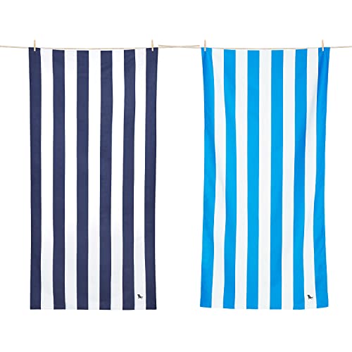 Dock & Bay Beach Towel Bundle - 2X Cabana Beach Towel - for Travel, Swimming, Camping, Holiday - Super Absorbent, Quick Dry, Sand Free - Compact, Lightweight - 100% Recycled Materials - Includes Bag