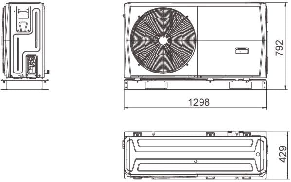 Ferroli Omnia M 3.2 Heat Pump dimensions diagram