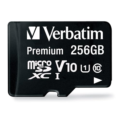 Verbatim 256GB v~A microSDXC [J[h A_v^[t UHS-I V10 Class 10 tHD (1080p) U1xΉ ő100MB/b̓ǂݎ葬x