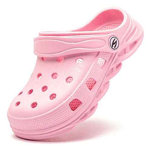 HOBIBEAR Girls Classic Graphic Toddler Garden Clogs Pink