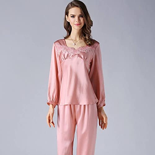 FDJIAJU Nachtwäsche Für Frauen Seide Pyjama Damen Pyjama Set Langarm...