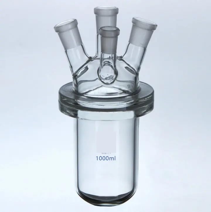 Reactor de matraz de cuatro bocas de vidrio de borosilicato, 500 ml/1000 ml/2000 ml, apto for laboratorio.(500ml 24x19x3)