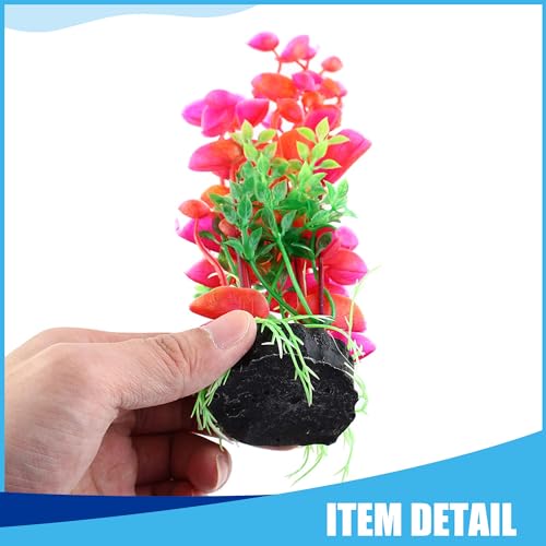 Image of Aquarium Decoration,Aquarium Aquascaping Artificial Plants for Aquarium Fish Tank, 8Inch(Red /Green)