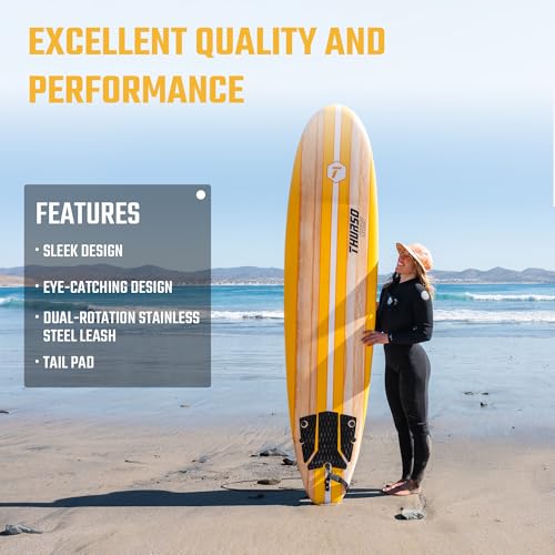image for Thurso Surf Spire 8 ft Soft Top Foam Beginner Surfboard for Adults and