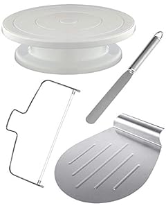 Praknu 4Tlg Tortenplatte Drehbar Set