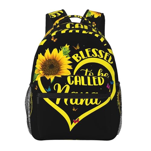 Sac à dos Nana Sunflower, une idée cadeau unique en toile noire