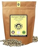 UNCLE SPICE® weißer Kampot Pfeffer - 120g Kampot Pfeffer weiß - Premiumqualität - ganze sonnengetrocknete Pfefferbeeren, weiße Pfefferkörner ganz, handverlesen für die Mühle
