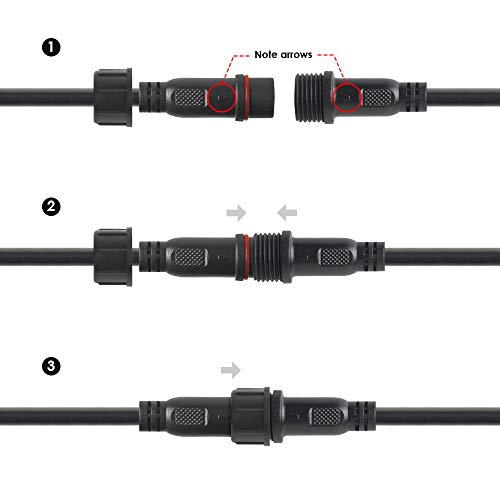 BTF-LIGHTING 4 Pin Electrical Connector 20AWG IP65 Male Female Connector 7.87in/20cm Extension Cable for Car,Truck,Boat,Indoor/Outdoor LED Strip Lights/String 22mm Nut Big Size 5 Pairs by BTF-LIGHTING - Image 8