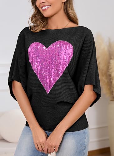 Image of MAKARTHY Womens Batwing Sleeves Knitted Dolman Pullovers Boat Neck Tops Sweatershirts