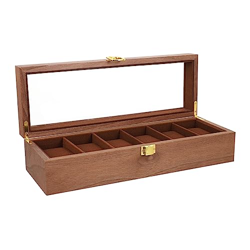 JEWEDECO Slot Vintage Wooden Watch Display Box Elegant Watch Organizer for Bracelet Storage Material for Jewelry Packaging Store Display